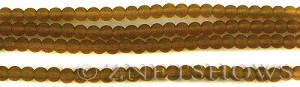 Cultured Sea Glass round Beads  <b>4mm</b> 17-Amber (48 pcs in 8-in-strand)   per  <b>5-strand-hank</b>
